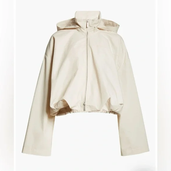 Emporio Armani Technical Cotton Blend CropHooded Windbreaker